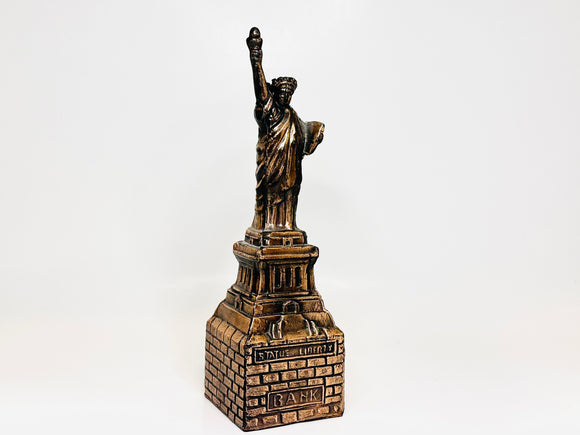 Vintage Metal Statue of Liberty Coin Bank