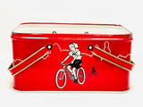 Vintage 1935 DECOWARE Red Metal Sports Lunch Box