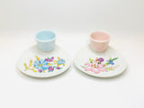 Vintage Cameron Japan Ceramic Eggs Cups with Attached Underplate