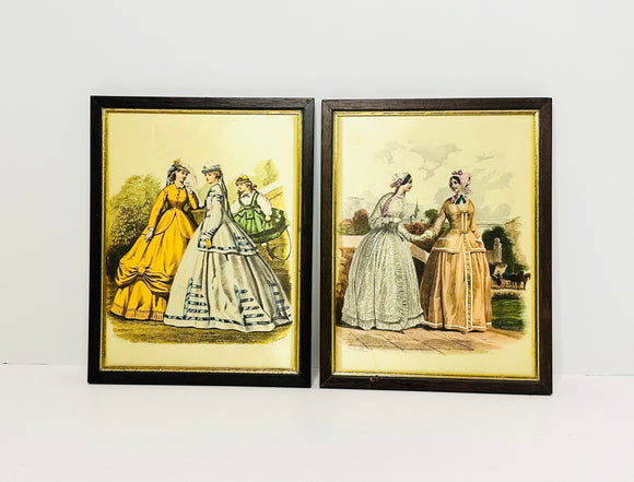 Vintage Silk French Antique Fashion Framed Prints