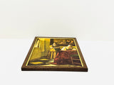 Vintage Johannes Vermeer ‘Lady Writing a Letter with her Maid ’ fabric Framed Print