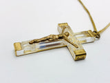SOLD! Vintage Lourdes France Lucite & Brass Cross with Holy Water