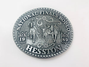 1989 National Finals Rodeo Hesston Belt Buckle