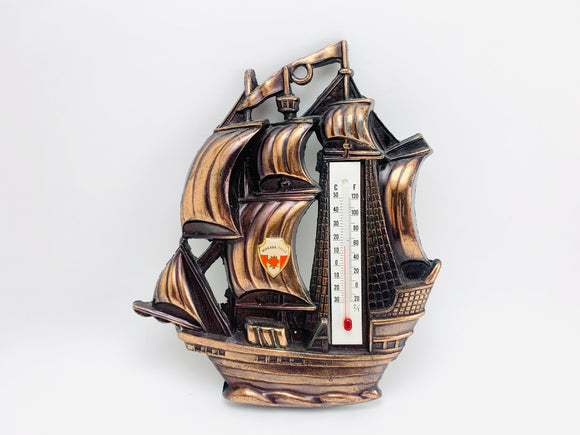 1950’s Galleon Sailing Ship Thermometer Niagara Falls Souvenir