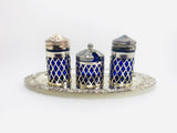 Vintage Mayell EP Steel Blue Cobalt Cruet Set