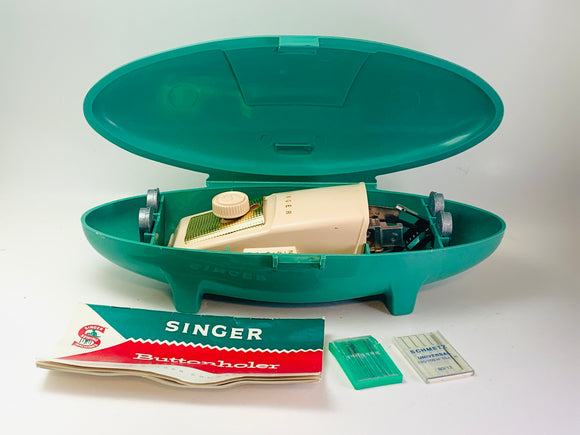 1960 Singer Buttonholer In Original Mint Green Case