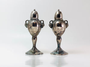 Antique Oxford Silver Plated Lead Salt and Pepper Shakers