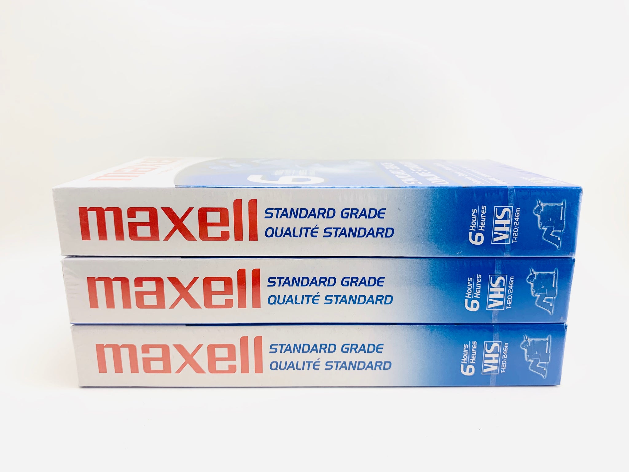 Blank Cassette Tapes Maxell VHS Blank Video Cassette Standard Grade T-120 6 Hour EP Mode New Lecteur Vhs Cassette