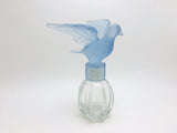 Vintage Delagar Royal Dove Glass Perfume Bottle with Blue Bird Lid
