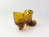 Vintage Fenton Daisy and Button Amber Glass Shoe