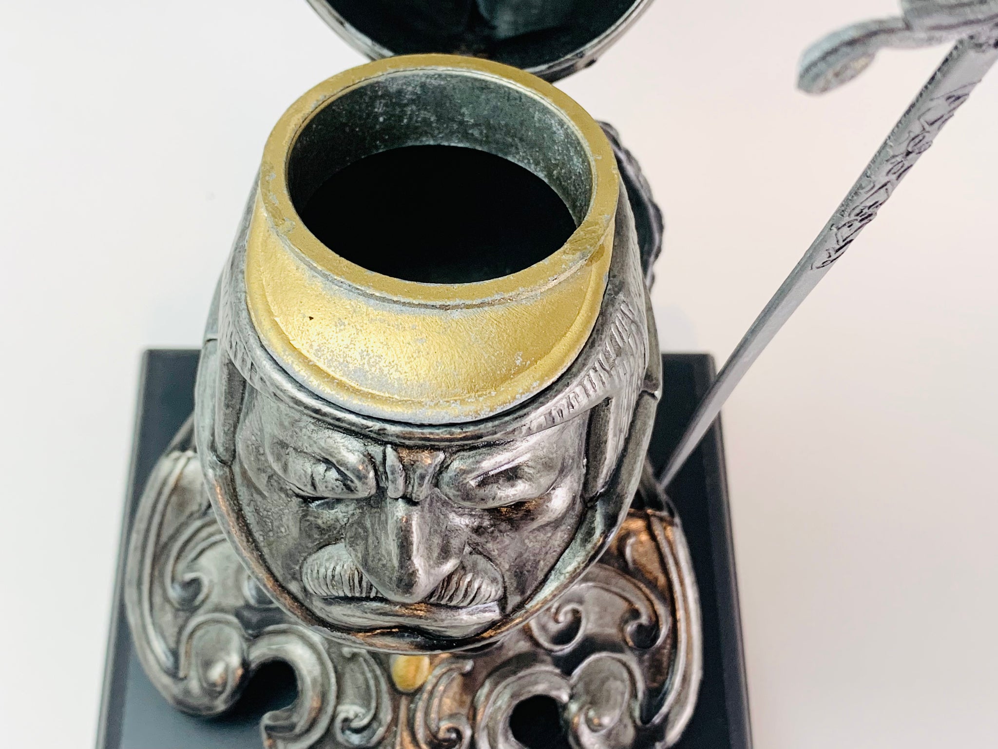 Figural Inkwell Vintage Medieval Knight Figural Inkwell and Sword