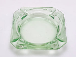 Vintage Green Glass Ashtray Made in USA