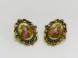 SOLD! Vintage Fragonard Courting Couple Lucite Earrings