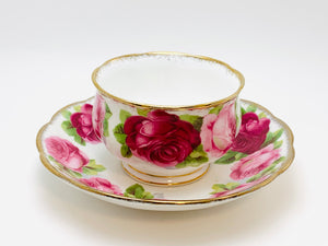 SOLD! Vintage Royal Albert Old English Rose Sugar Bowl and Saucer