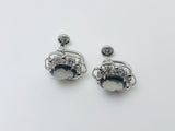 1950’s Sorrento Sterling Shell Cameo Clip On Earrings