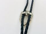 Spear Head, Mother of Pearl, Steer Head Leather Bolo Tie