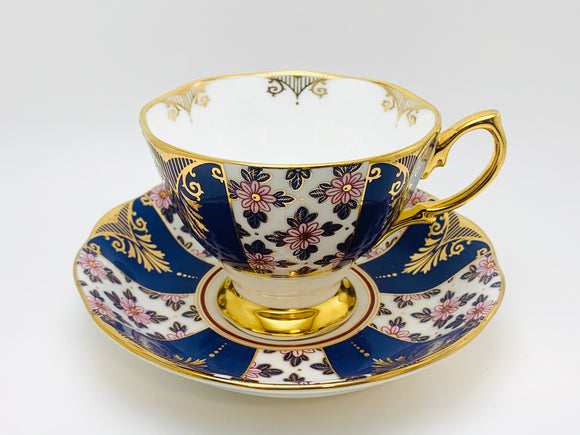 SOLD! Royal Albert 1900’s Regency Blue Teacup and Saucer