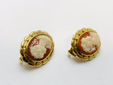 Vintage Cameo Clip On Earrings