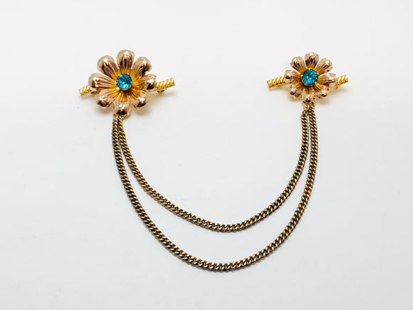 SOLD! Vintage Van Dell 12KT Gold Filled Floral Chain Brooch