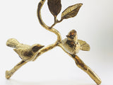 Vintage Solid Brass Birds on a Branch with Birdcage 