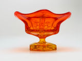 Vintage Viking Glass Orange and Yellow Pedestal Bowl