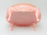 Vintage Pink Plastic Victorian Ornate Jewelry Box