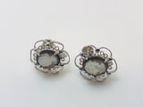 1950’s Sorrento Sterling Shell Cameo Clip On Earrings