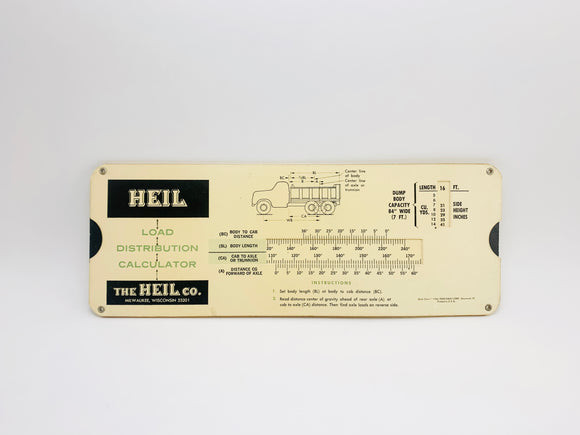 1965 Heil Load Distribution Calculator- Slide Chart