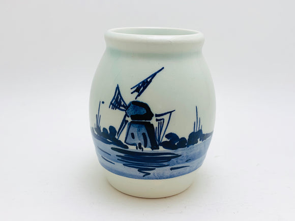 Vintage Delfts Blue Windmill Small Vase