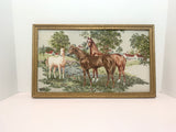 Vintage Framed Cloth Horse Decor