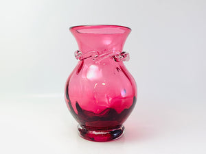 Vintage Cranberry Blown Glass Vase