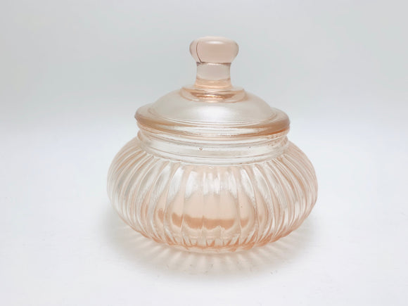 Vintage Pink Glass Powder Jar
