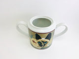 1986 Lowell Herrero Collection Ceramic Cat in the Fish Bowl Double Handled Cup or Sugar Bowl