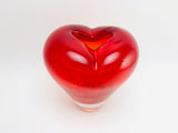 Salviati Style Red Heart Sculpture Murano Glass Vase