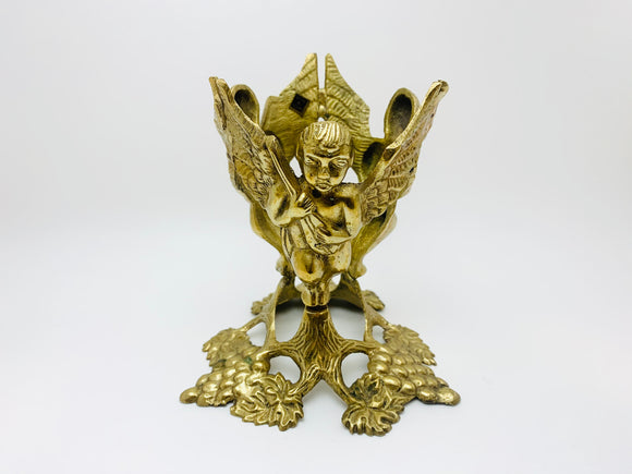 SOLD! Vintage Brass Angel and Grape Stand