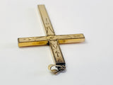 Vintage Etched 1/20-10kt Gold Filled Cross Pendant