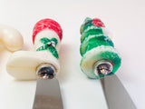 Vintage Christmas Plastic Cheese Spreaders