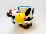 SOLD! Vintage Porcelain Cow Cup and Saucer Stand