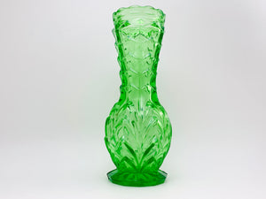 Vintage Green Glass Art Deco Style Vase