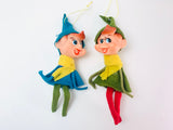 Vintage Christmas Elves Tree Ornaments