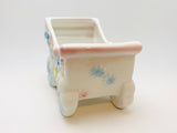 Vintage White Baby Buggy Ceramic Indoor Planter