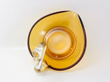 Vintage Amber Glass Swan Dish