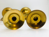 1970’s Decorative Brass French Horn Candlestick Holders