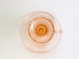 Antique Zabkowice Pink Glass Candle Stick Holder with Handle