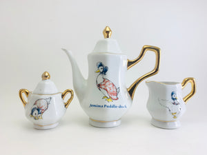 Vintage Jemima Puddle Duck Miniature Tea Set