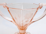 1920’s Westmorland Doreen Pink Depression Glass Etched Sugar Bowl