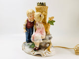 Mid Century Young Love Porcelain Table Lamp