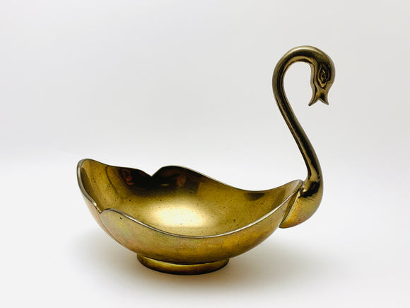 SOLD! 1970’s Brass Swan Dish