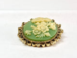 Vintage Gerrys Floral Cameo Pendant Brooch