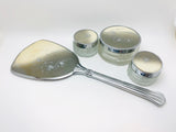 1950’s 6 Piece Powder Room Set, Brush, Comb, Mirror and 3 Powder Jars